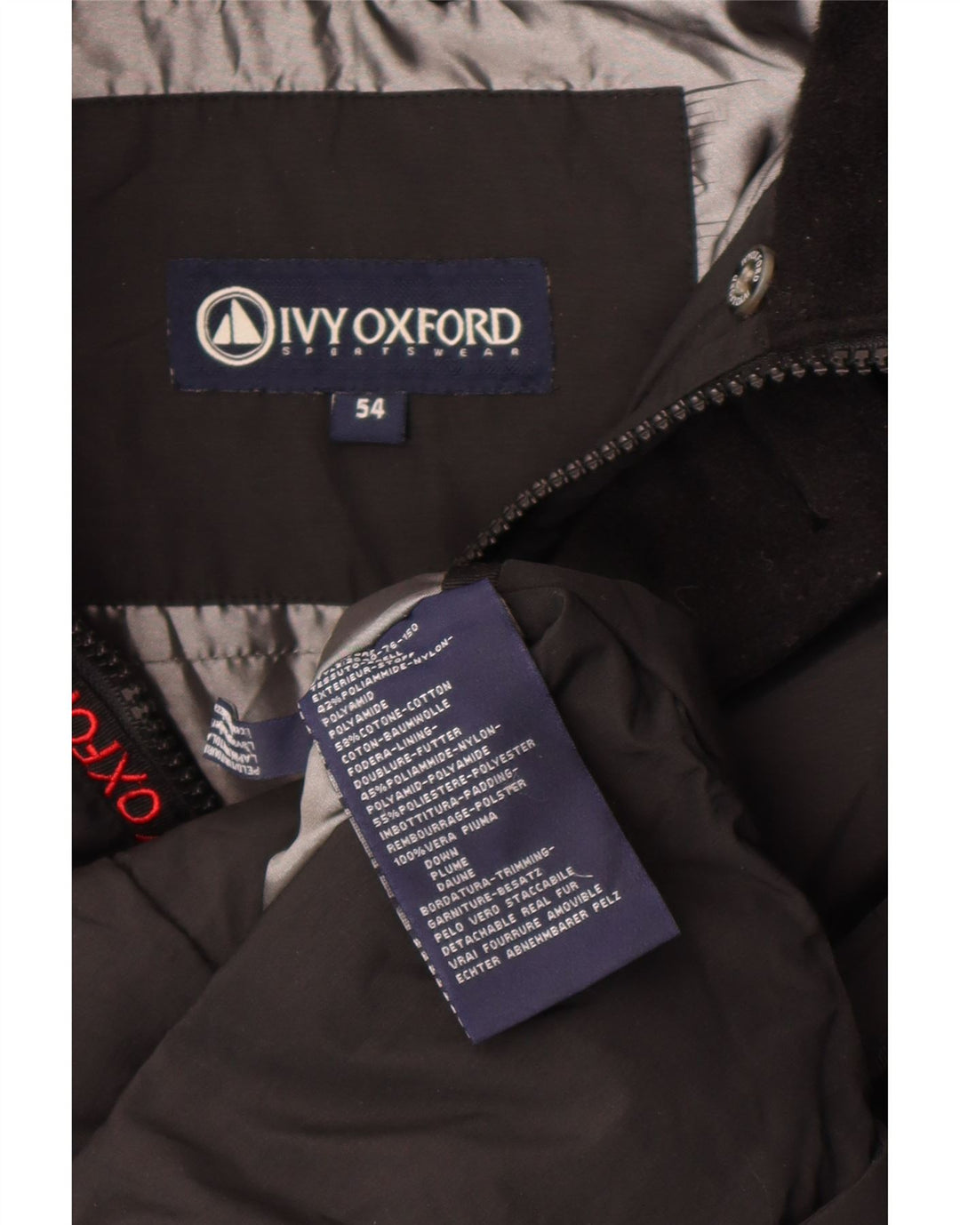 Jaqueta acolchoada com capuz masculina Ivy Oxford IT 54 2XL poliamida preta