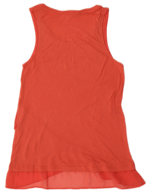 Blusa feminina sem mangas Desigual Top UK 10 pequeno rosa paisley