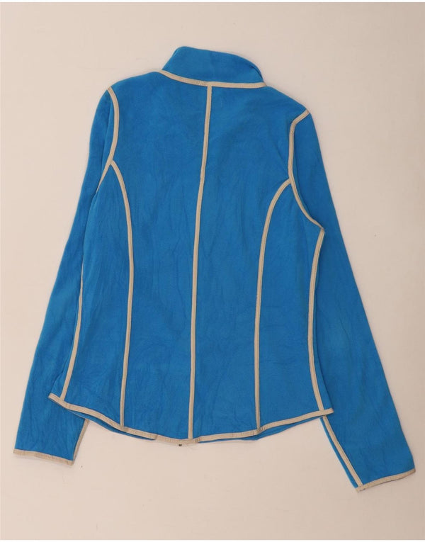 Jaqueta de lã feminina SERGIO TACCHINI UK 14 grande poliéster listrado azul