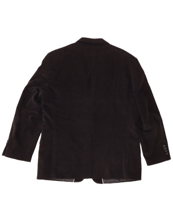 Jaqueta blazer masculina de veludo cotelê Marks & Spencer com 2 botões Reino Unido 42 XL azul marinho