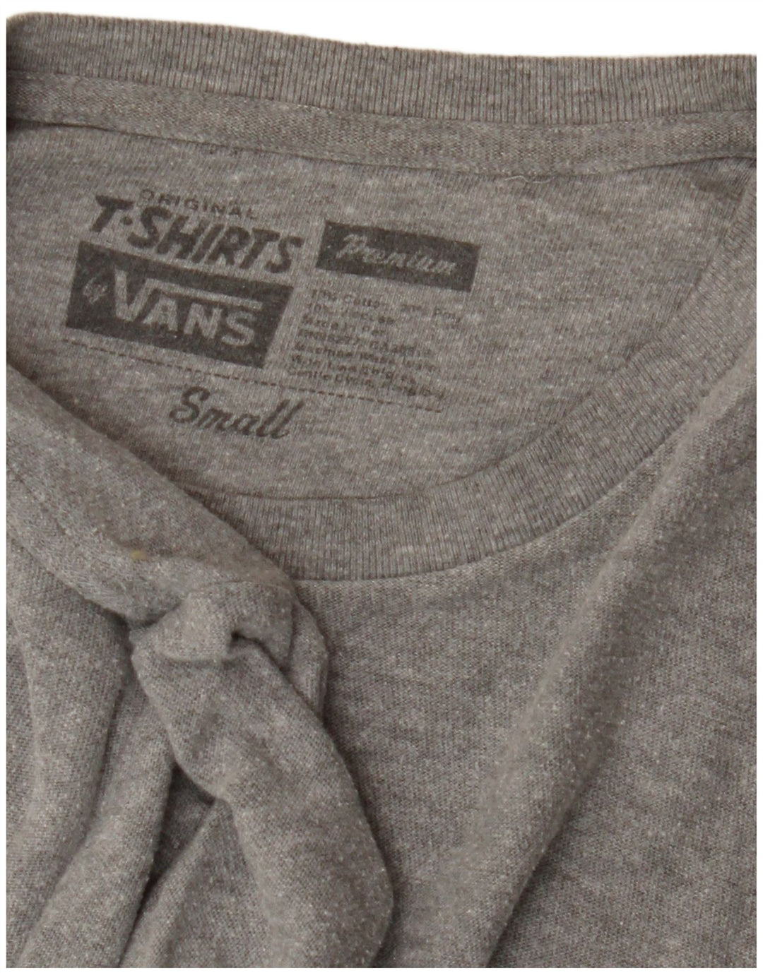 Camiseta masculina VANS Top pequeno algodão cinza