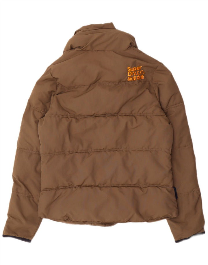 Jaqueta acolchoada feminina Superdry UK 14 nylon bege médio