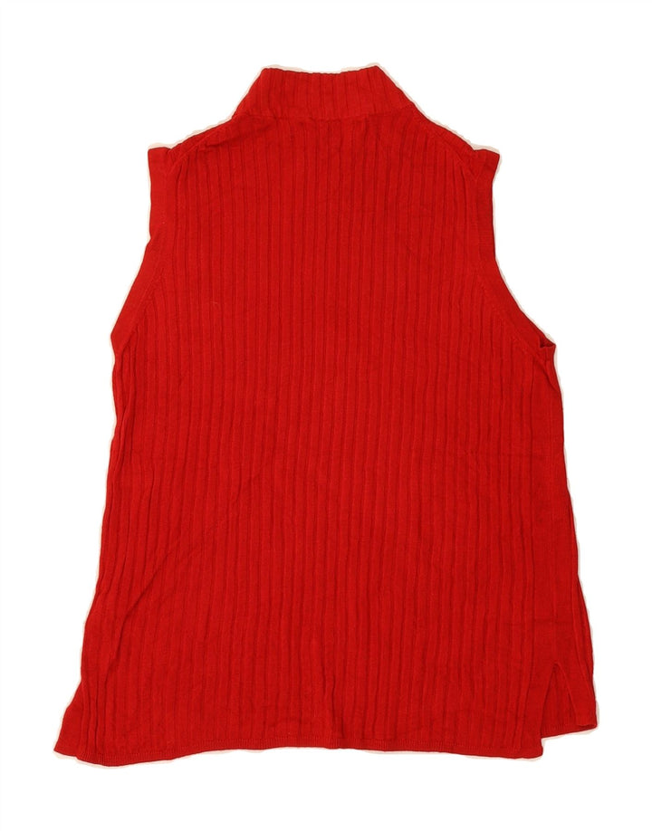 MARKS & SPENCER Womens Vest Tank Top UK 14 Medium Red Viscose Vintage Marks & Spencer and Second-Hand Marks & Spencer from Messina Hembry 