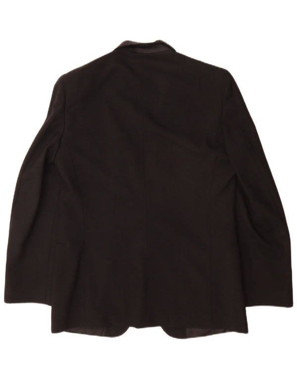 Jaqueta blazer masculina Sergio Valentino com 1 botão IT 50 grande lã virgem preta