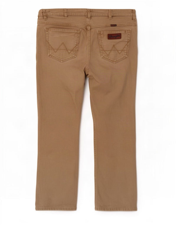 Wrangler Mens Texas Stretch Calça Casual Reta W40 L29 Algodão Bege