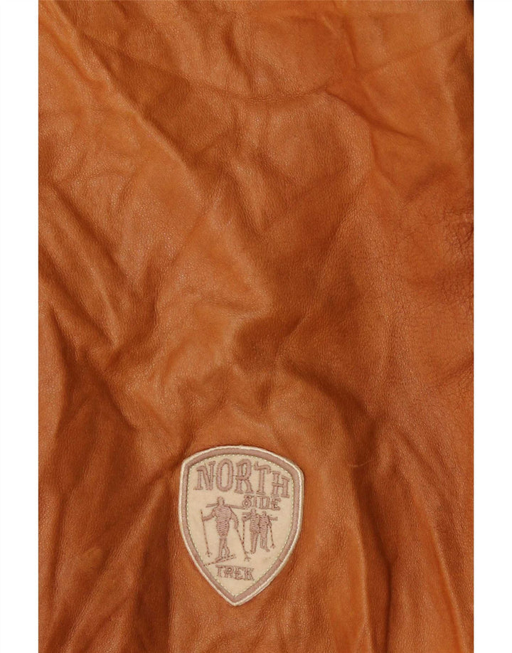 Jaqueta de couro masculina vintage UK 40 grande bege