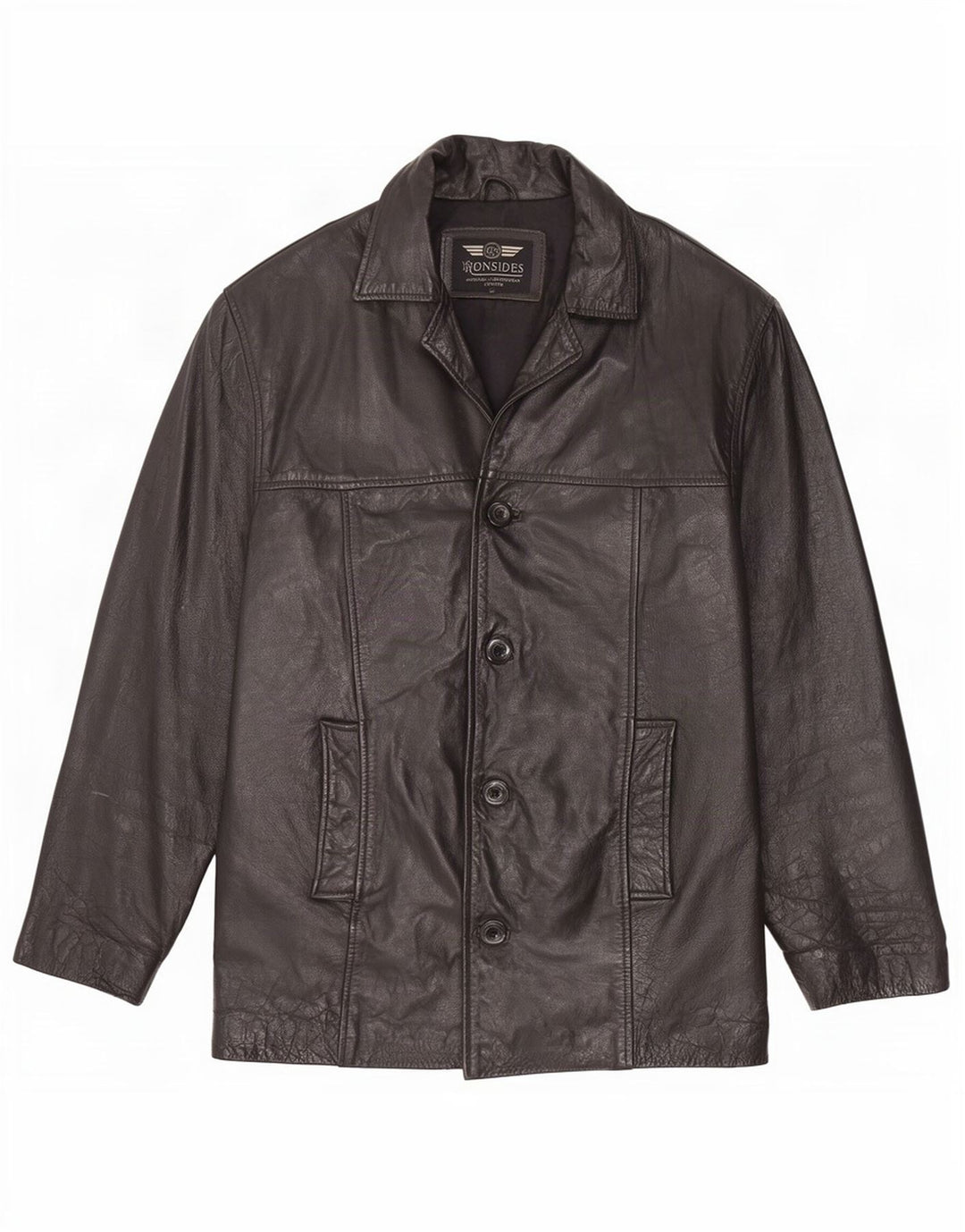 Jaqueta de couro masculina Ironsides UK 42 XL preta