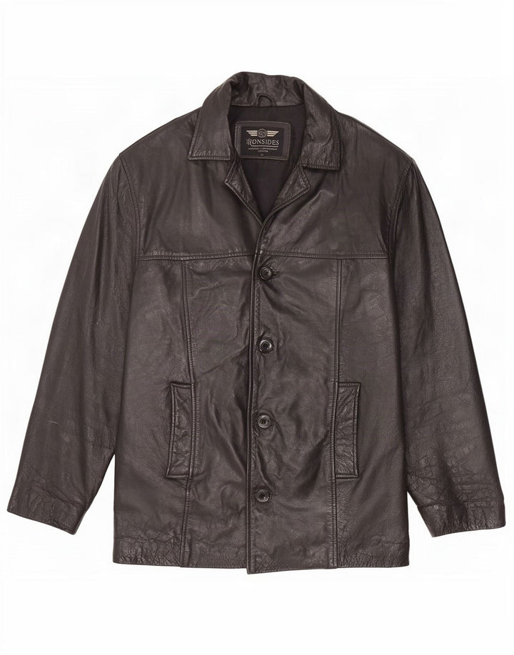 Jaqueta de couro masculina Ironsides UK 42 XL preta