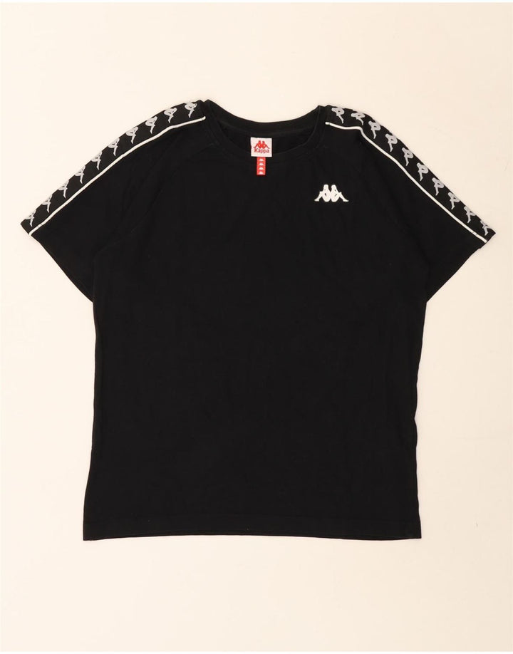 Camiseta gráfica masculina Kappa Top pequeno algodão preto