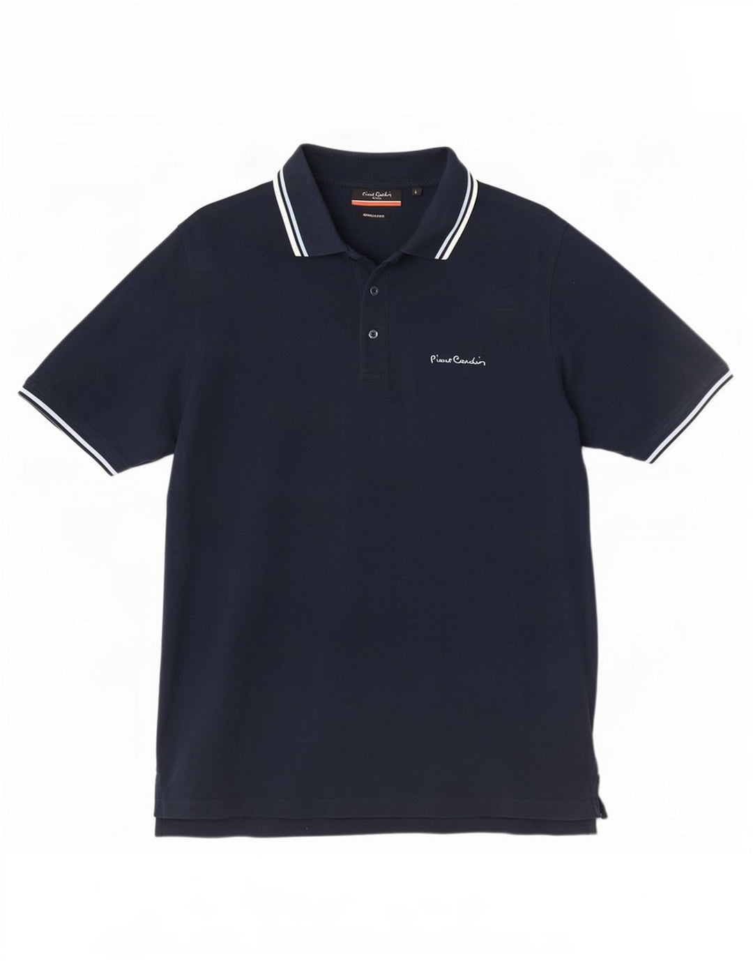 Camisa polo masculina Pierre Cardin Regular Fit grande listrada azul marinho