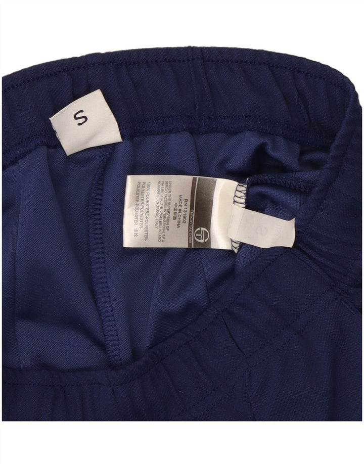 Calça de treino feminina Sergio Tacchini UK 8 pequena azul marinho poliéster