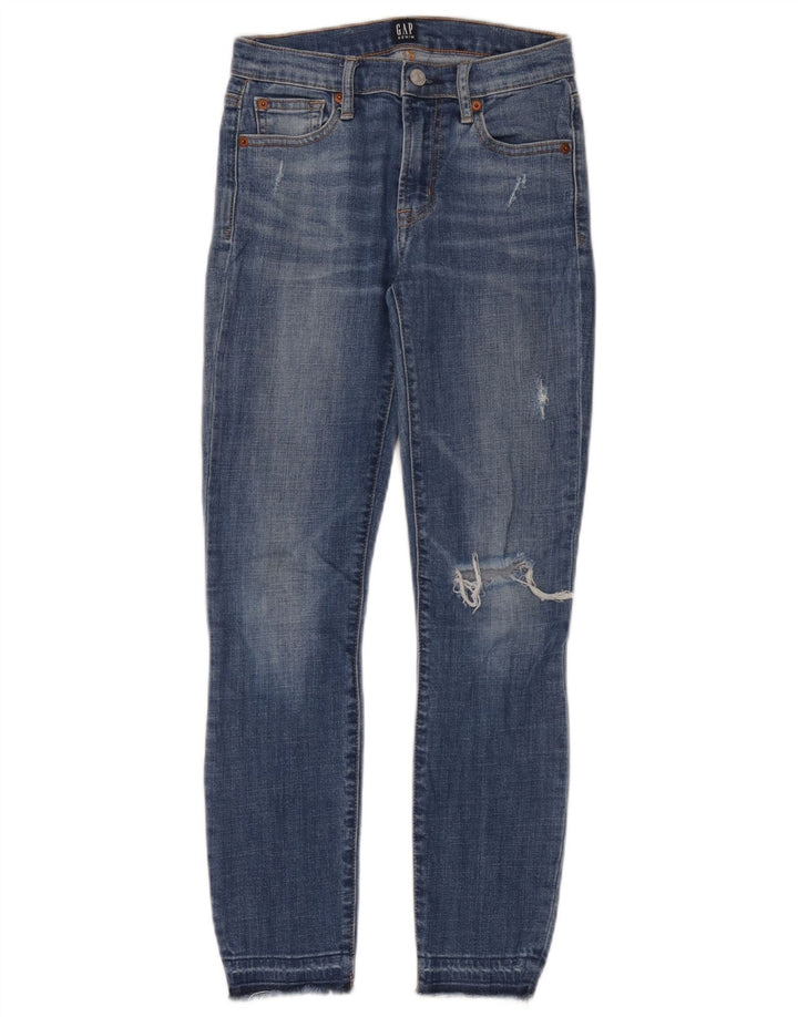 Gap Mens Distressed Slim Jeans W24 L27 Azul Algodão
