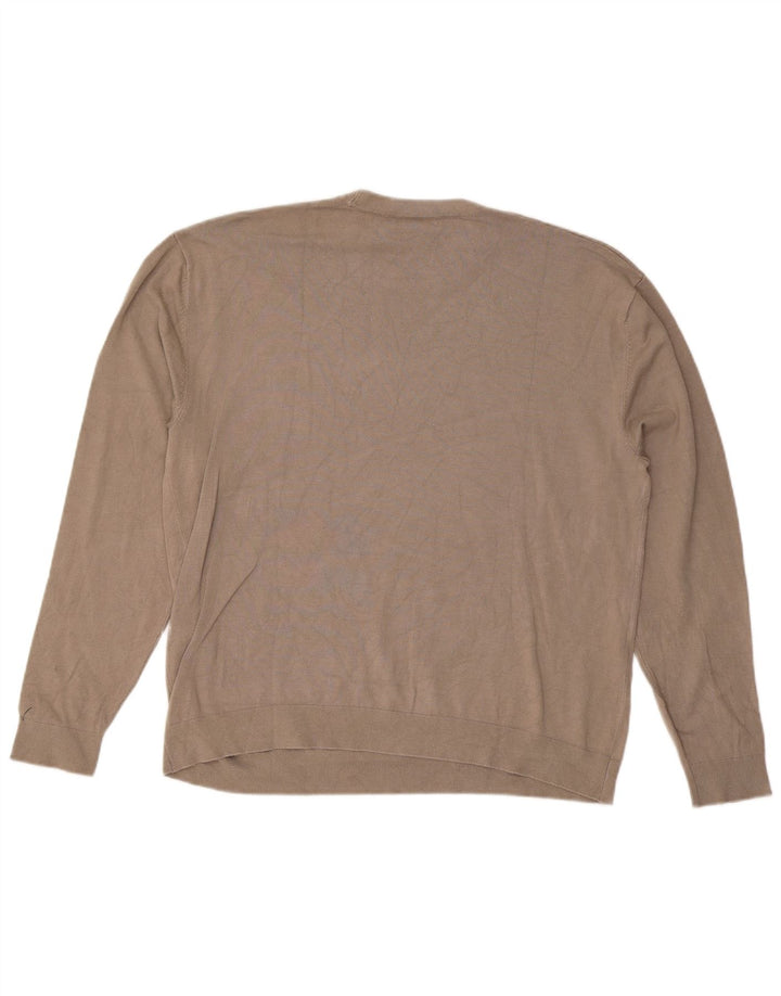 Zara Suéter masculino com gola redonda, grande viscose cinza