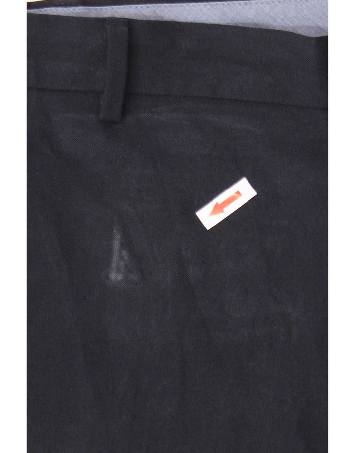 Calça cortada regular masculina Marks & Spencer W44 L26 poliéster azul marinho