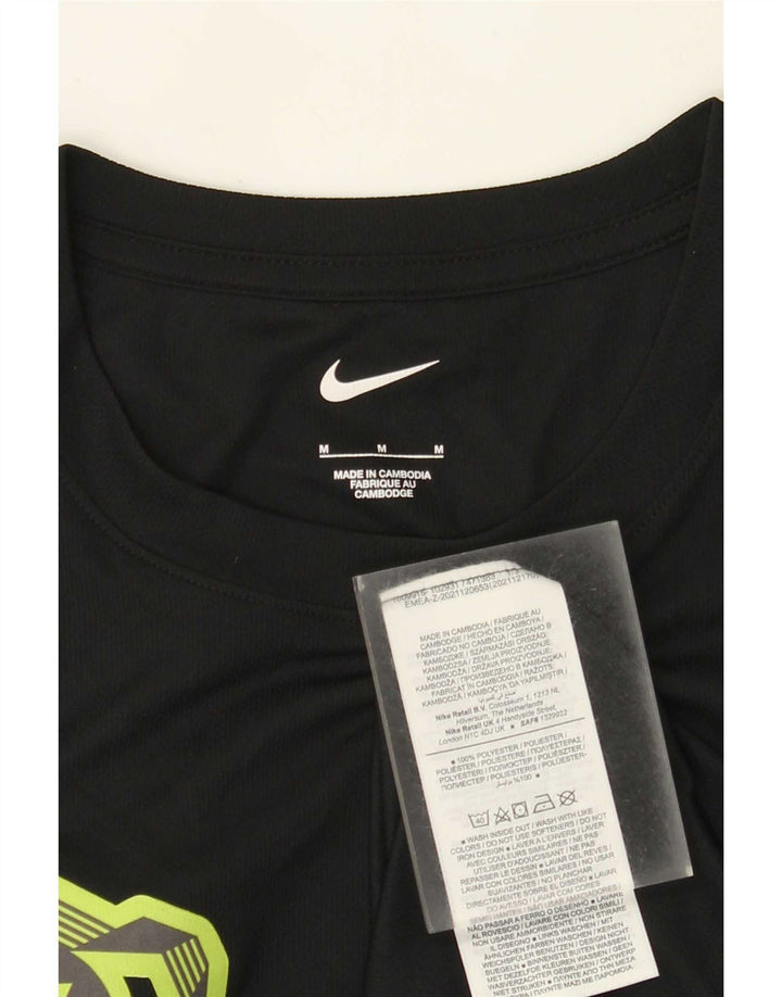 Camiseta Nike masculina gráfica Top médio preto poliéster