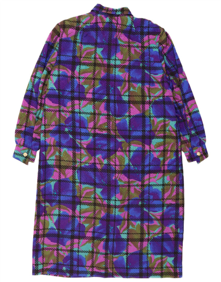Camisa feminina vintage com padrão abstrato pulôver vestido IT 52 2XL azul