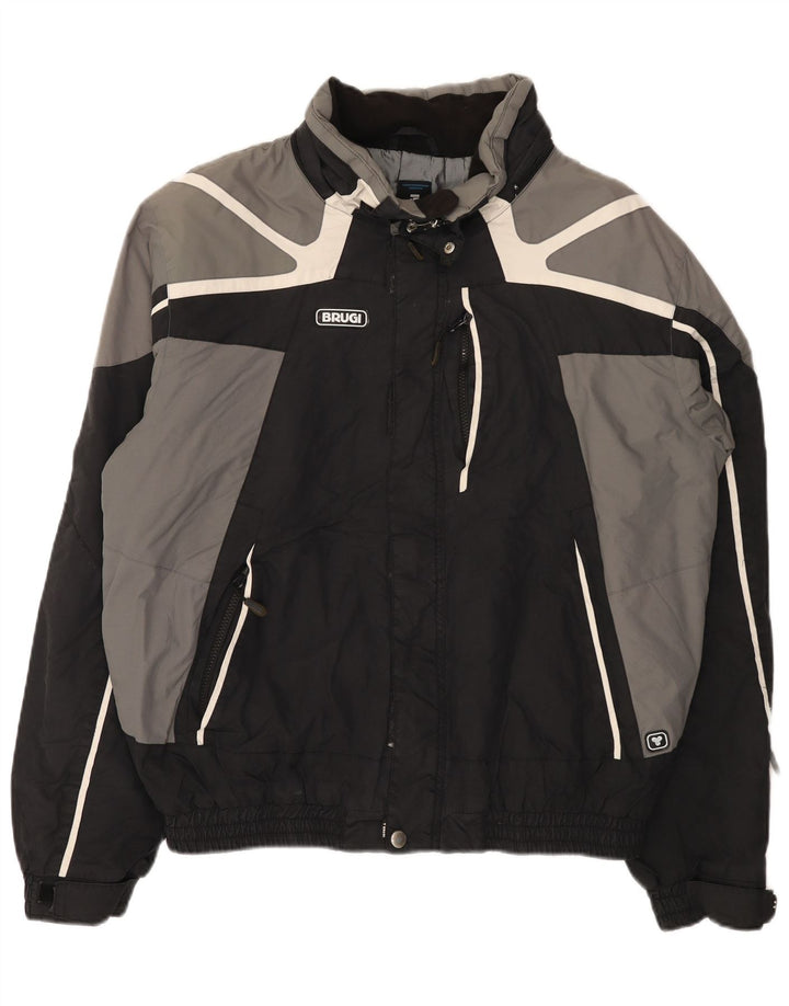 Jaqueta de esqui masculina Brugi XL preta colorblock
