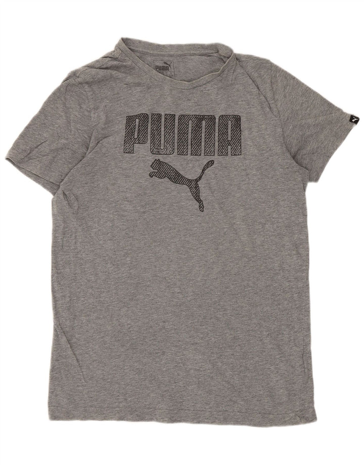 Camiseta Puma Boys Regular Graphic Top 15-16 Anos Cinza Algodão