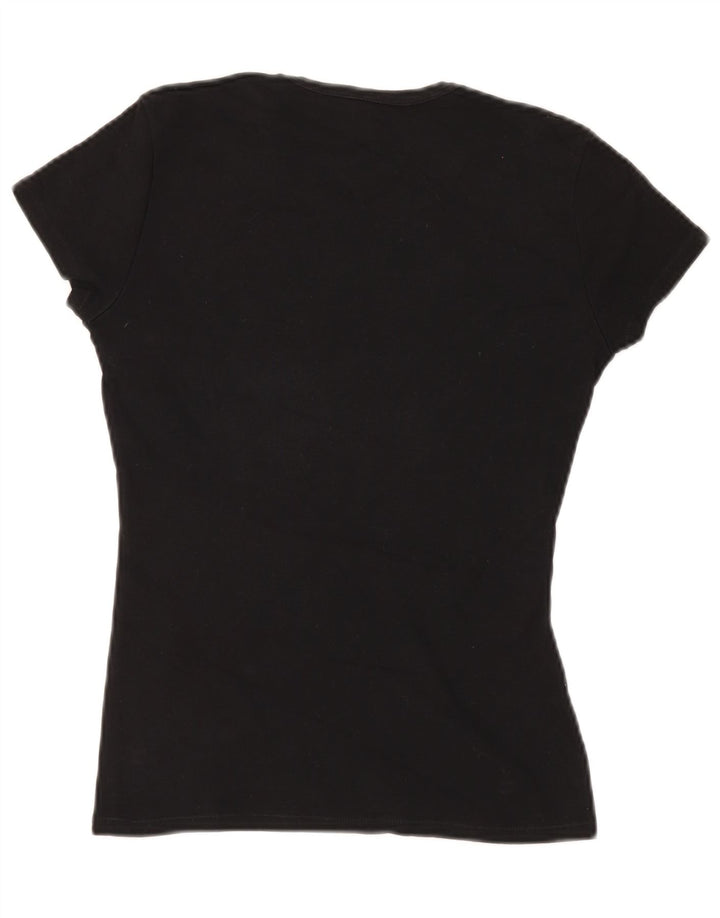 Camiseta feminina gráfica BENETTON UK 8 pequena preta