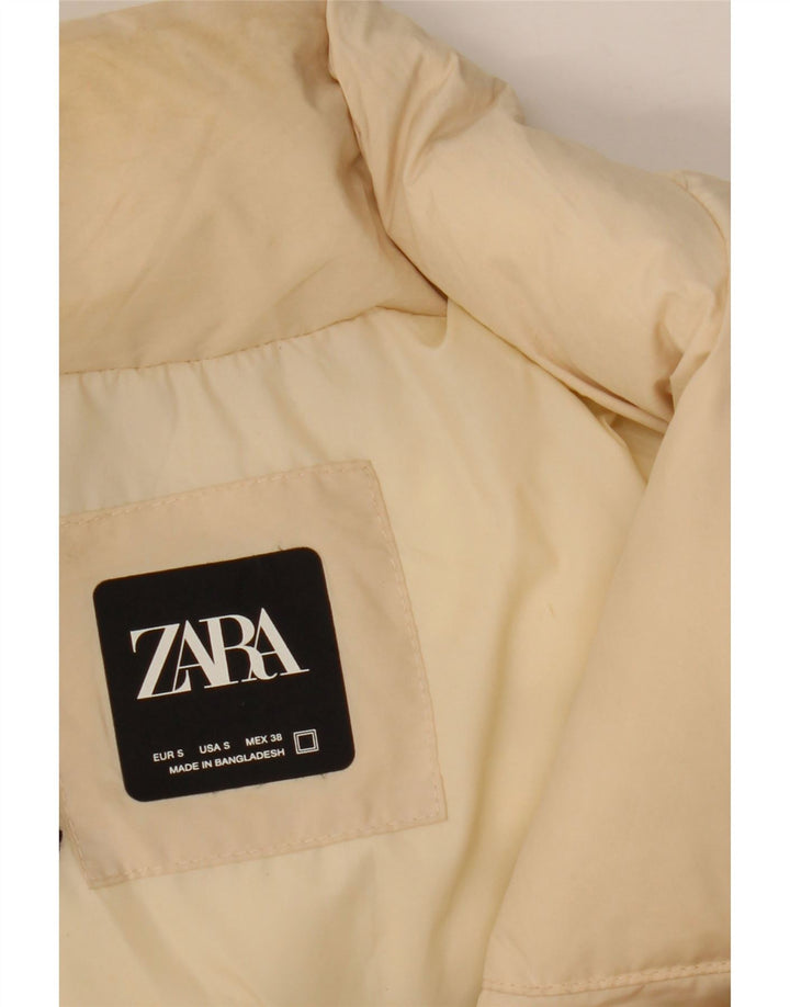 Jaqueta acolchoada masculina ZARA UK 36 pequena bege nylon