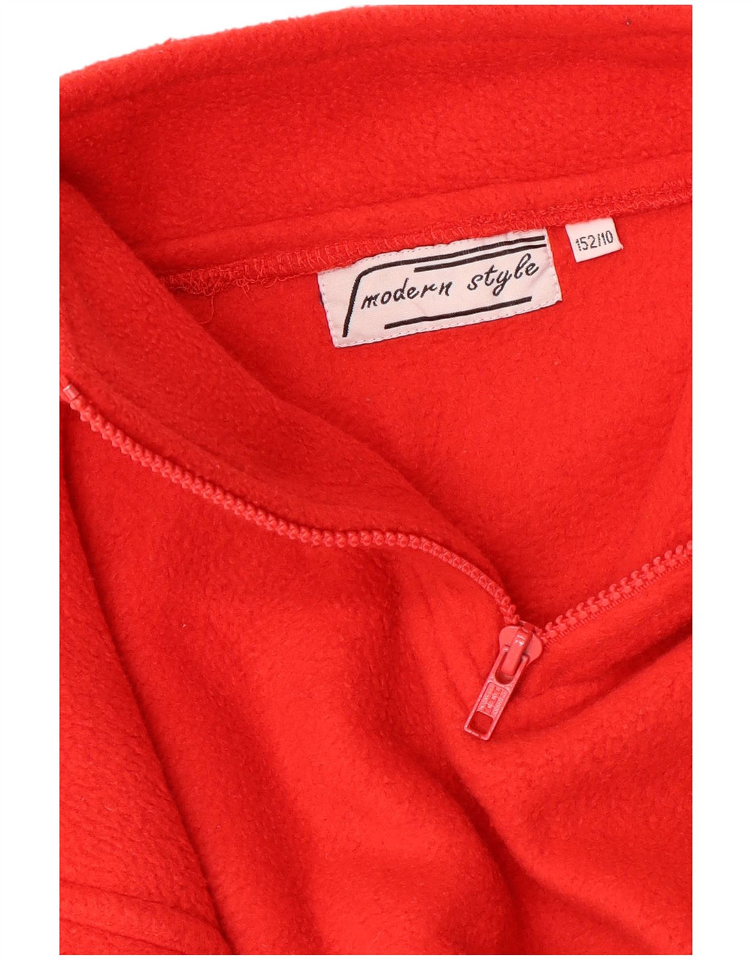 Suéter de lã VINTAGE para meninos com zíper e gola 9-10 anos vermelho