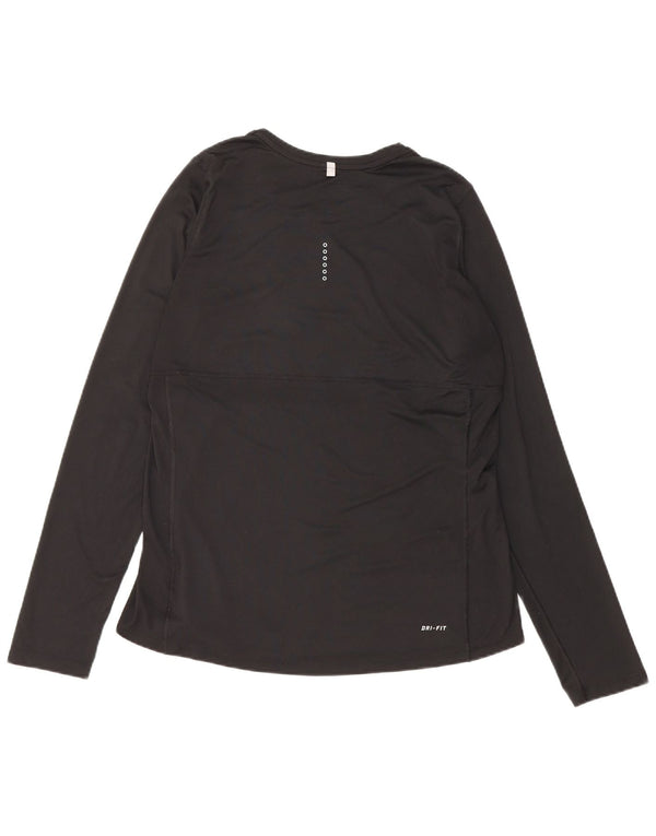 Top Nike Dri Fit Feminino Manga Longa UK 14 Grande Preto