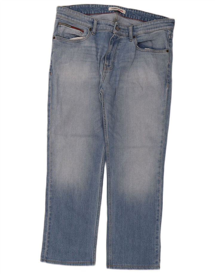 Tommy Hilfiger Masculino Regular Straight Jeans W34 L27 Azul Algodão