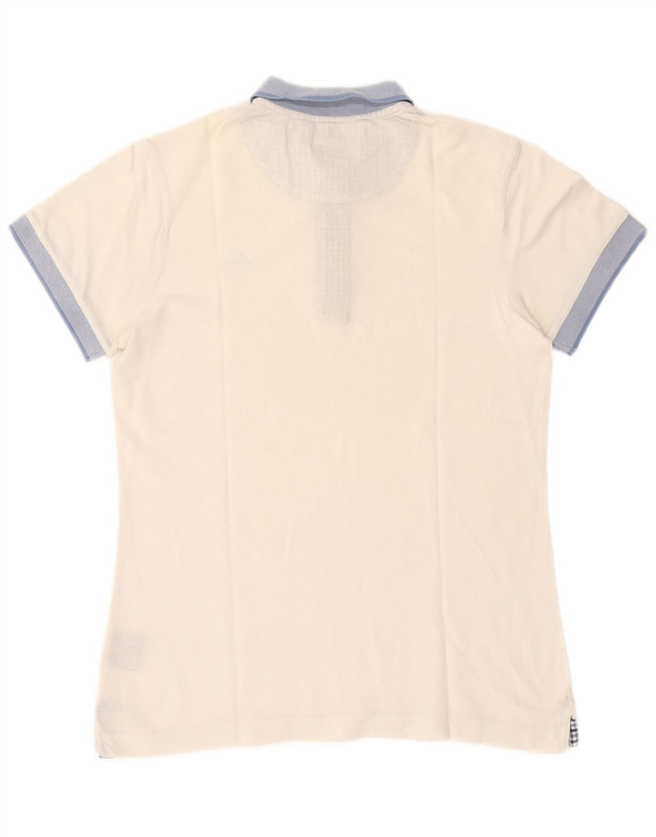 Camisa polo masculina Kappa médio branco colorblock algodão