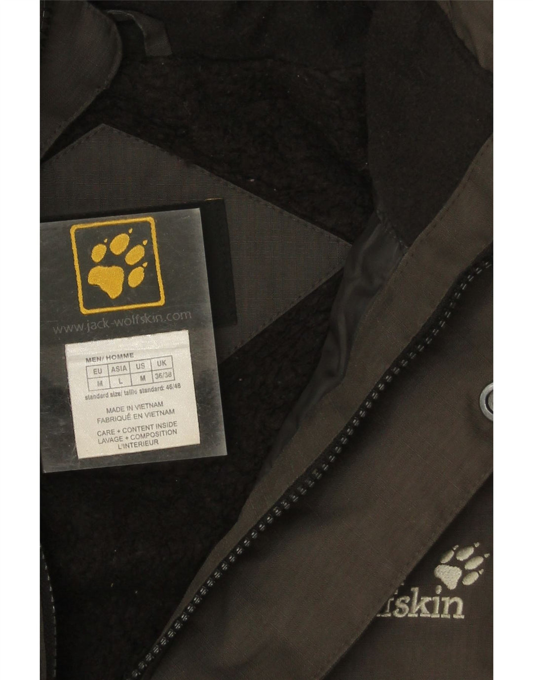 Jaqueta masculina Jack Wolfskin com capuz Sherpa Parka Reino Unido 36/38 cinza médio
