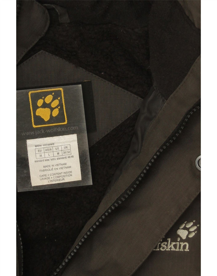 Jaqueta masculina Jack Wolfskin com capuz Sherpa Parka Reino Unido 36/38 cinza médio