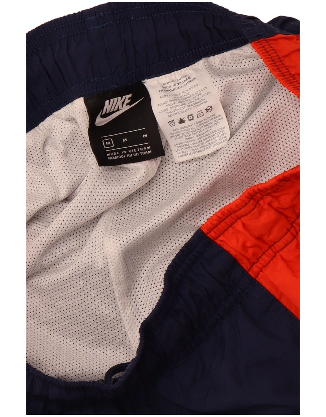 Shorts esportivos masculinos NIKE médio azul marinho colorblock poliéster