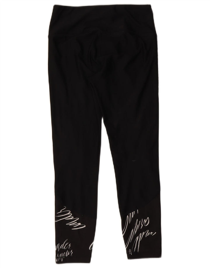 Under Armour Womens Heat Gear Graphic Leggings Reino Unido 8 Pequeno Poliéster Preto