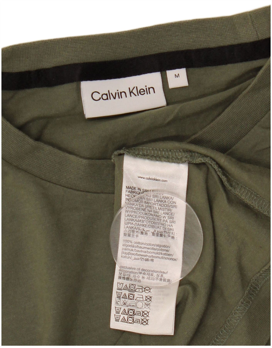 Camiseta masculina Calvin Klein com estampa gráfica de algodão cáqui médio