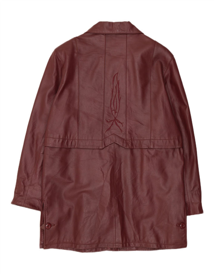 Casaco de couro feminino vintage IT 48 XL couro marrom