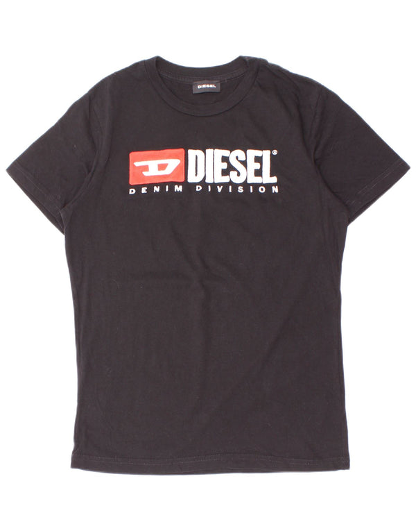 Camiseta Diesel Boys Graphic Top 9-10 Anos Algodão Preto
