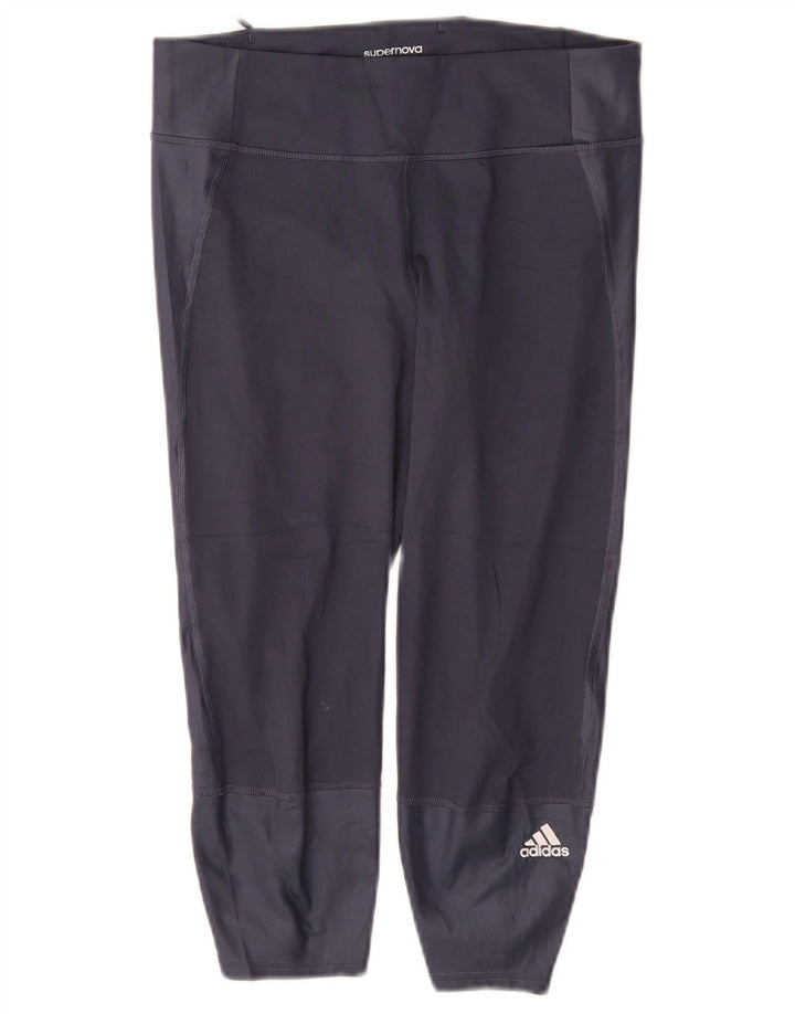 Adidas Womens Supernova Capri Leggings UK 8/10 Pequeno Azul Marinho Poliéster