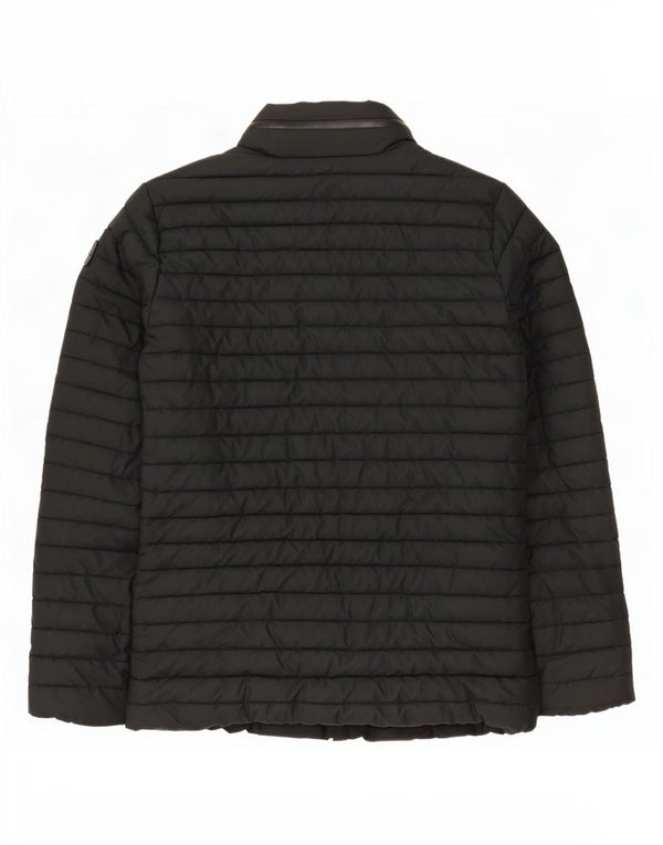 Jaqueta acolchoada com capuz masculina Superdry UK 40 grande poliéster azul marinho