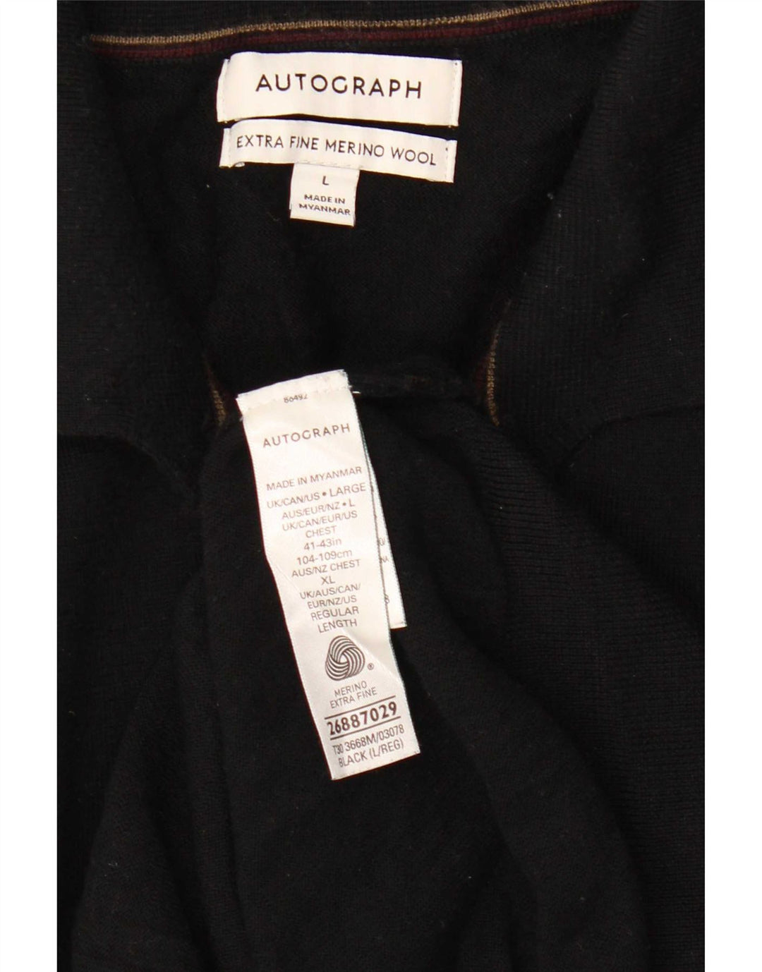 Suéter masculino Marks & Spencer Autograph Polo com gola grande preto