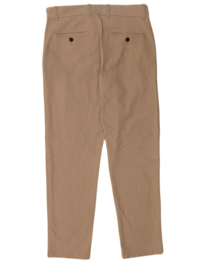 Zara Mens Slim Chino Calças EU 38 Pequeno W30 L28 Poliéster Bege