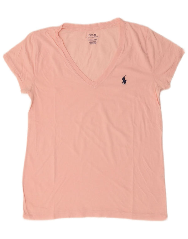 Polo Ralph Lauren Camiseta Feminina Top UK 10 Pequeno Algodão Rosa
