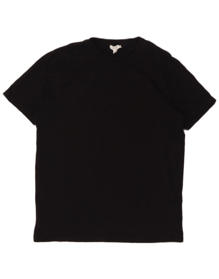 Camiseta masculina Reiss Top grande de algodão preto