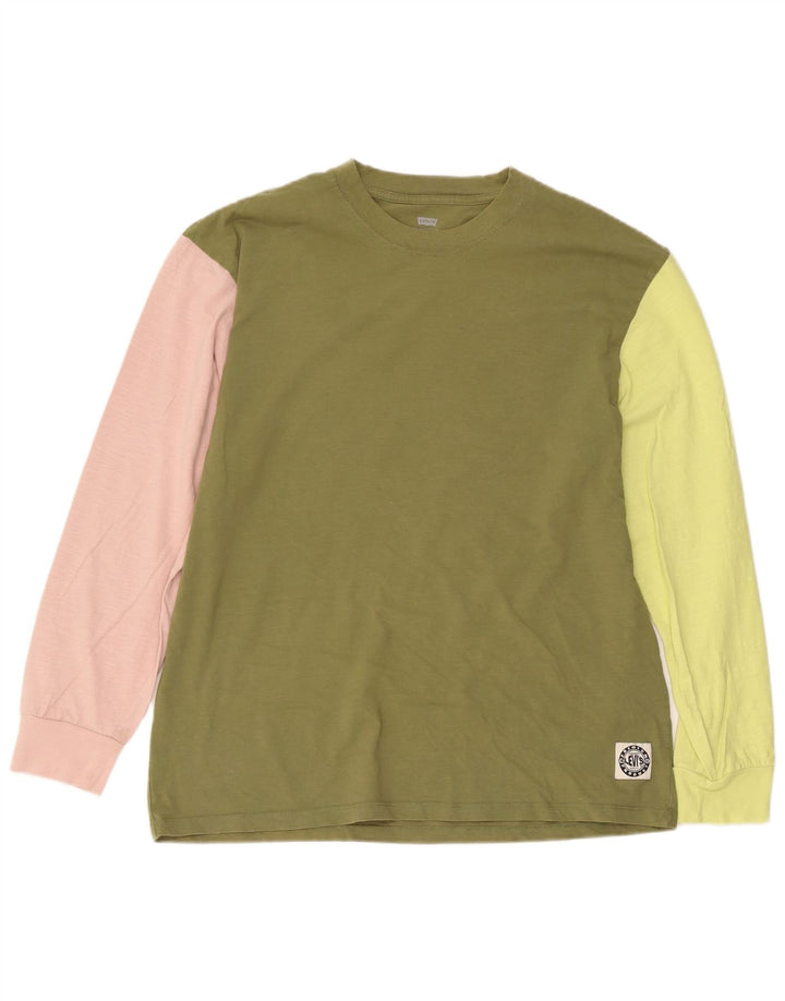 Blusa masculina relaxada Levi's manga comprida algodão colorblock verde médio