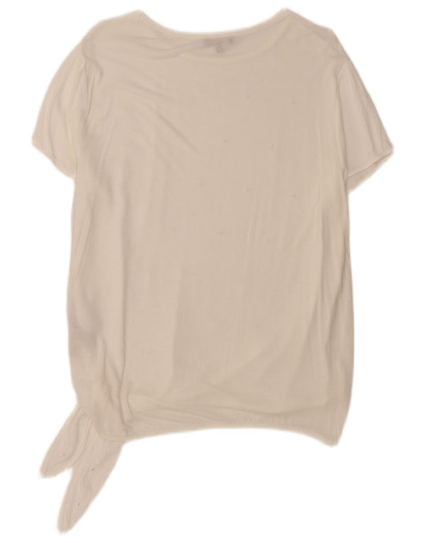 Blusa feminina Massimo Dutti UK 18 XL branca viscose