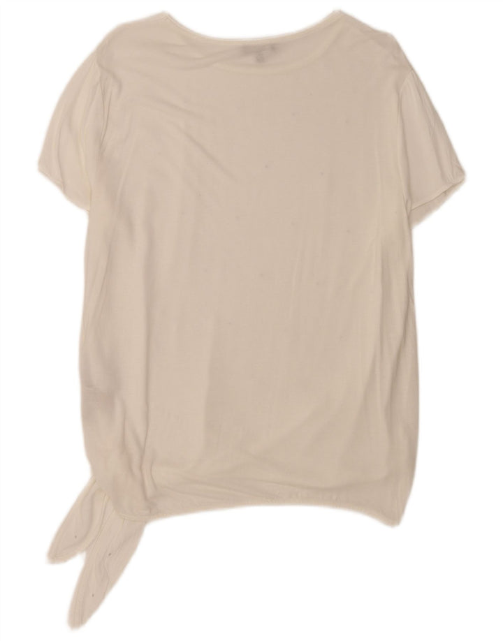 Blusa feminina Massimo Dutti UK 18 XL branca viscose
