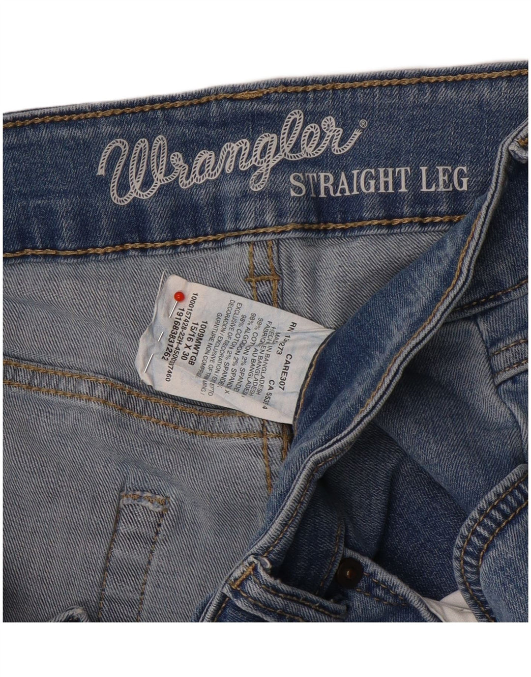 Jeans retos femininos Wrangler W32 L30 algodão azul