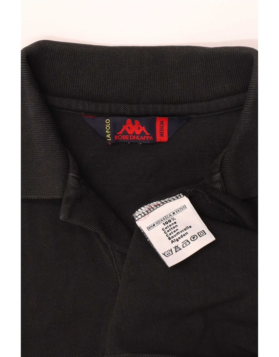 Camisa polo masculina Kappa de algodão preto médio