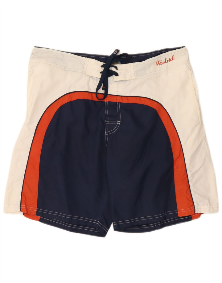 Shorts de natação masculino Woolrich grande poliamida colorblock azul marinho