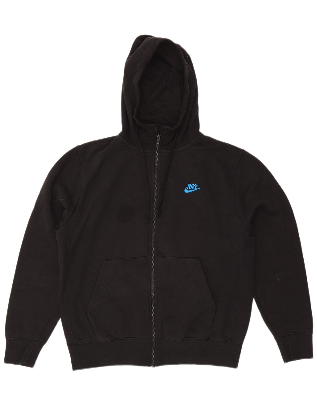 Suéter Nike masculino com capuz e zíper médio preto algodão