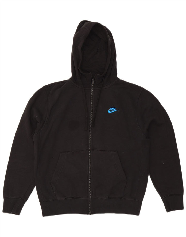 Suéter Nike masculino com capuz e zíper médio preto algodão