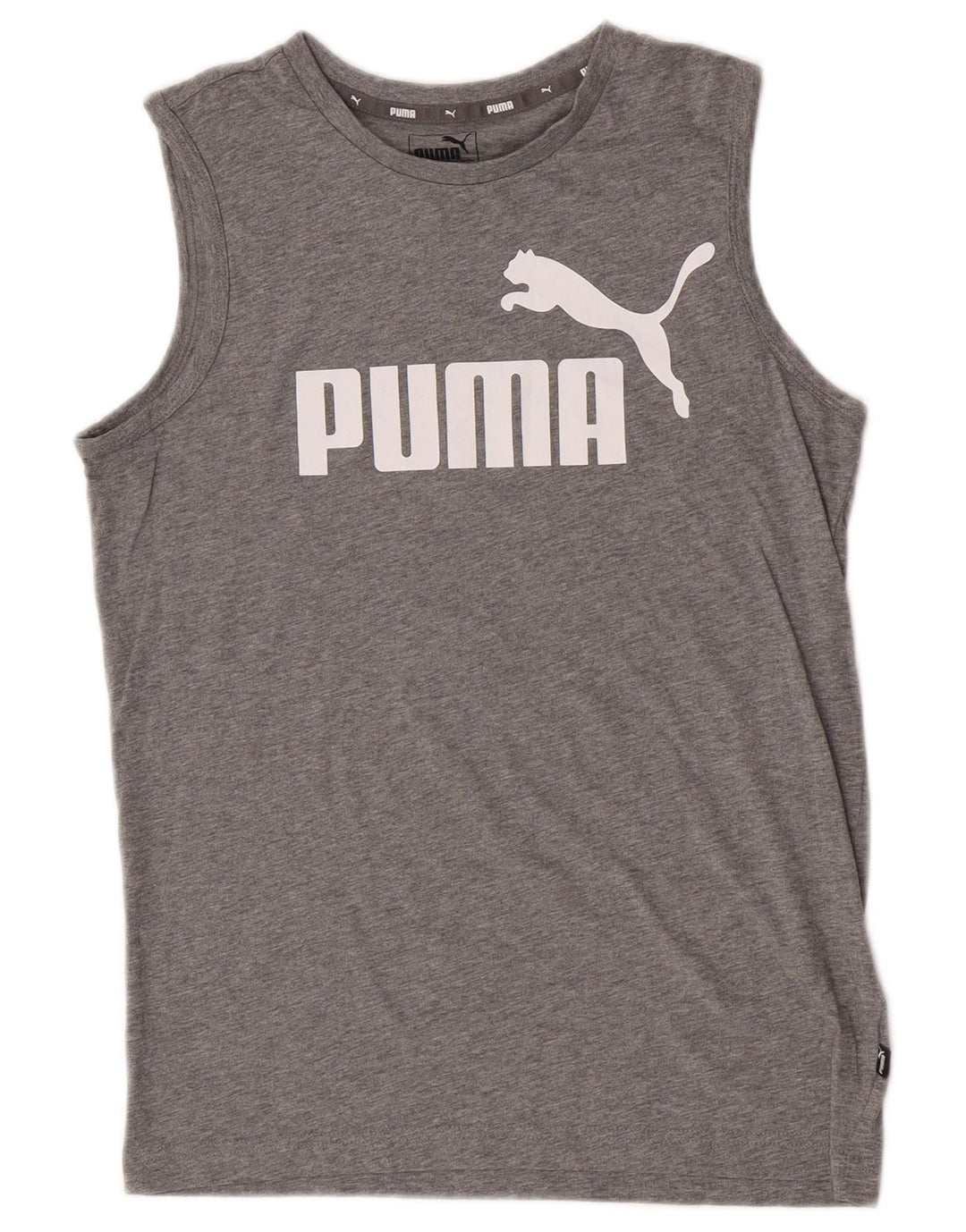 Puma Boys Graphic Vest Top 13-14 anos cinza manchado